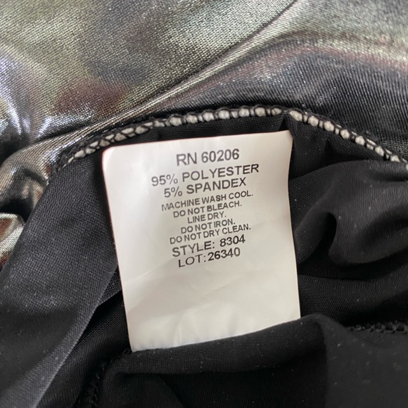 Metallic silver high neck bodysuit - Picture 6 of 7